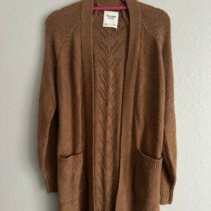 Abercrombie and Fitch Size XS Long Cardigan Brown